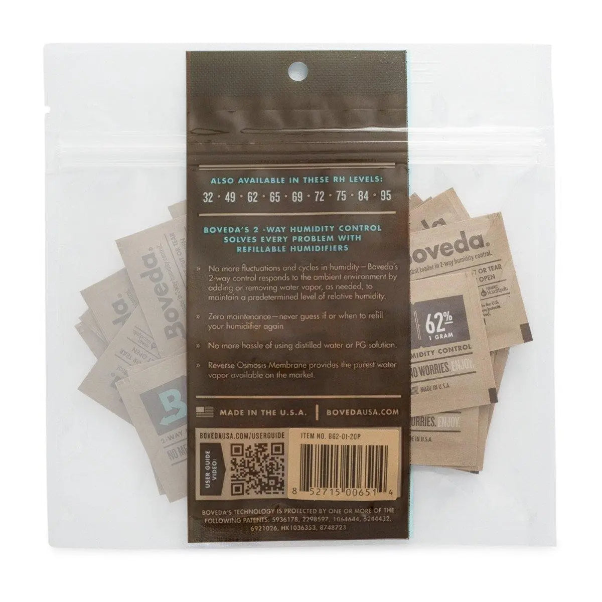 Boveda Feuchtigkeitsregler 62% 1g 20er Pack Boveda